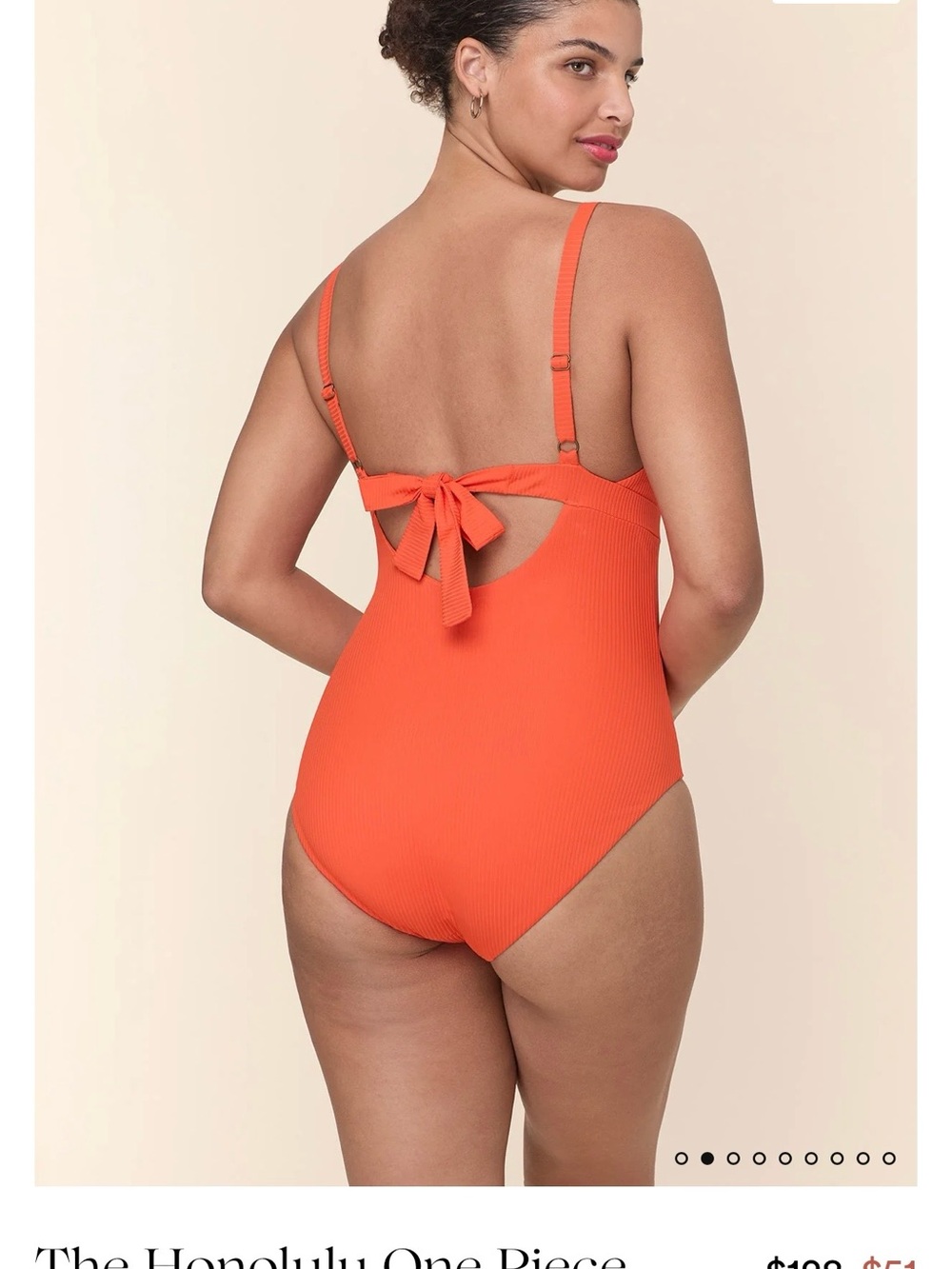 Andie Honolulu One-Piece Swimsuit in Bright Coral/Orange - Medium